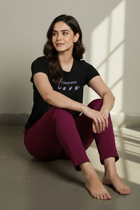 Zivame Knit Cotton Sleep Top - Black Beauty — thumbnail 6